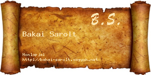 Bakai Sarolt névjegykártya